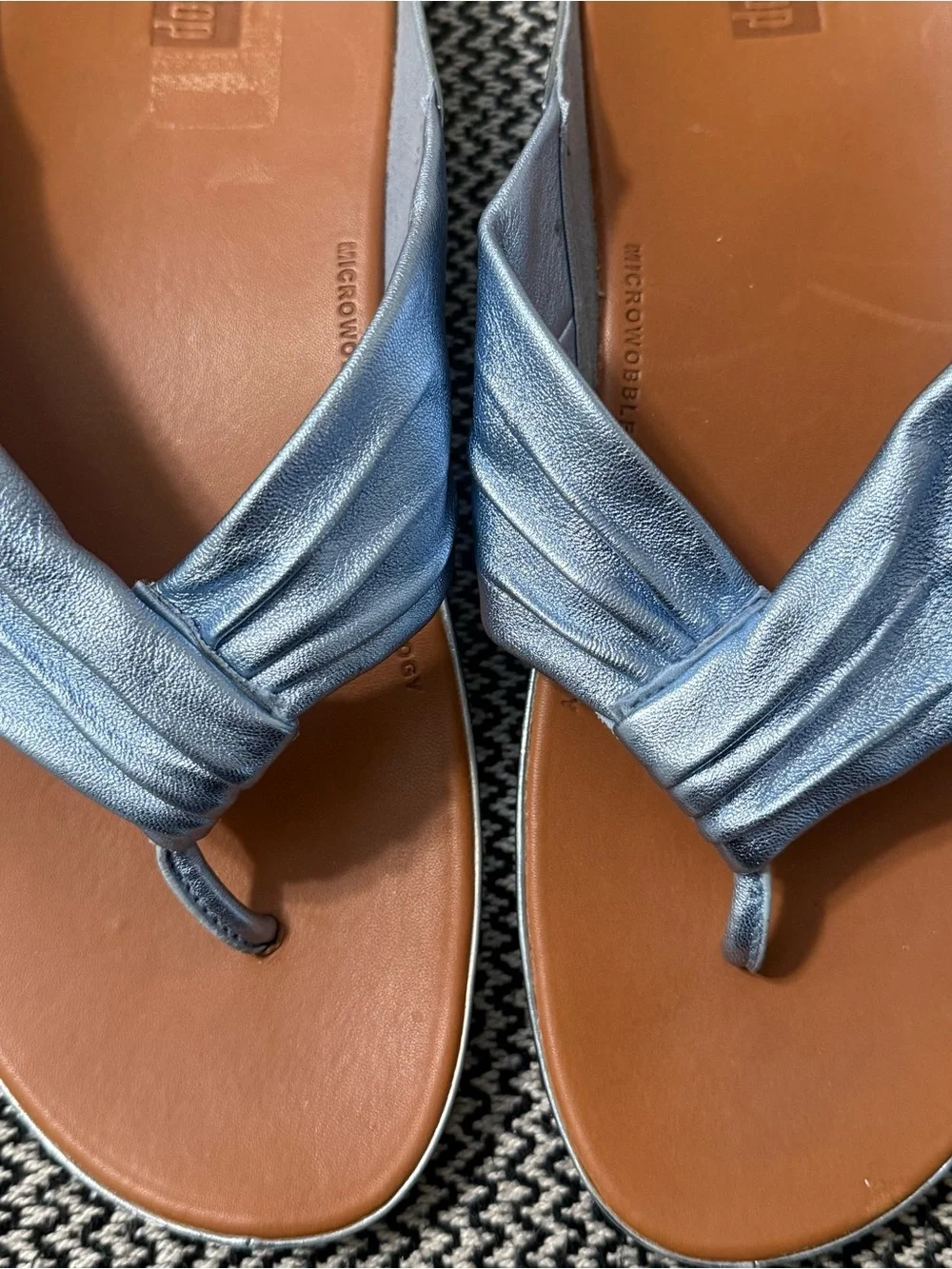 FitFlop Metallic Sky Blue Twiss Open Toe Sandals
